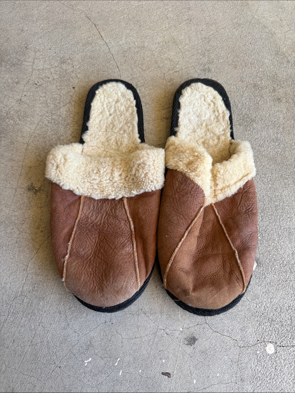 Real Shearling Slip-On Slippers